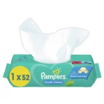 PAMPERS BEBE – Lingettes Nettoyantes Corps, Mains et Visage , 52 Lingettes