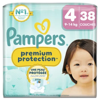 Pampers – Premium protection- Couches Taille 4 – De 9 à 14kg