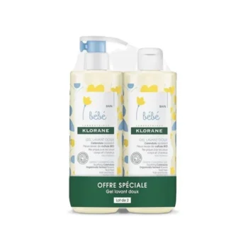 Klorane BÉBÉ - Gel Lavant Doux au Calendula, 2x500ml