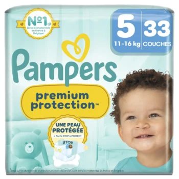 Pampers – Premium protection- Couches Taille 5 – De 11 à 16kg